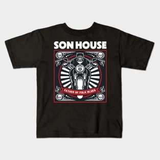 Son House Father of folk blues Kids T-Shirt